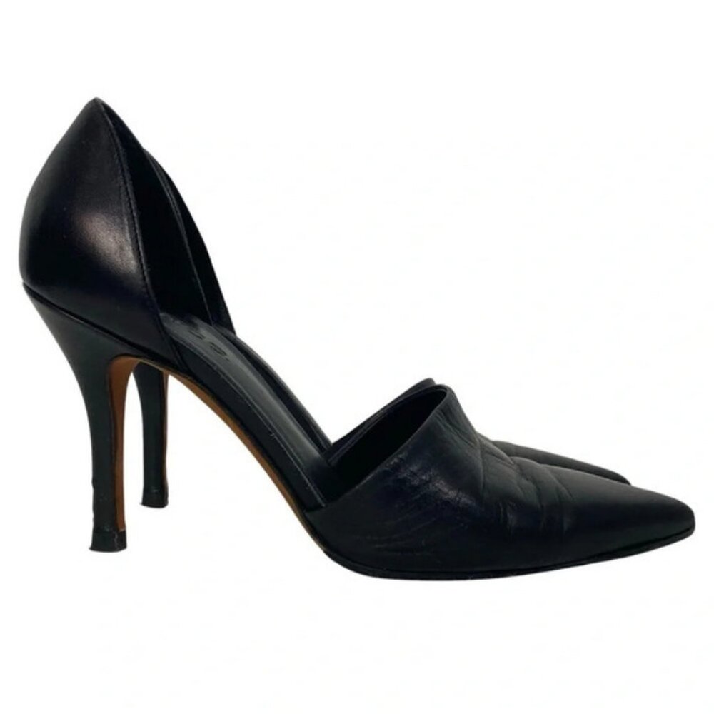 Vince Black Leather High Heels Womens 6 D’ Orsay Pumps Pointed Toe Shoes